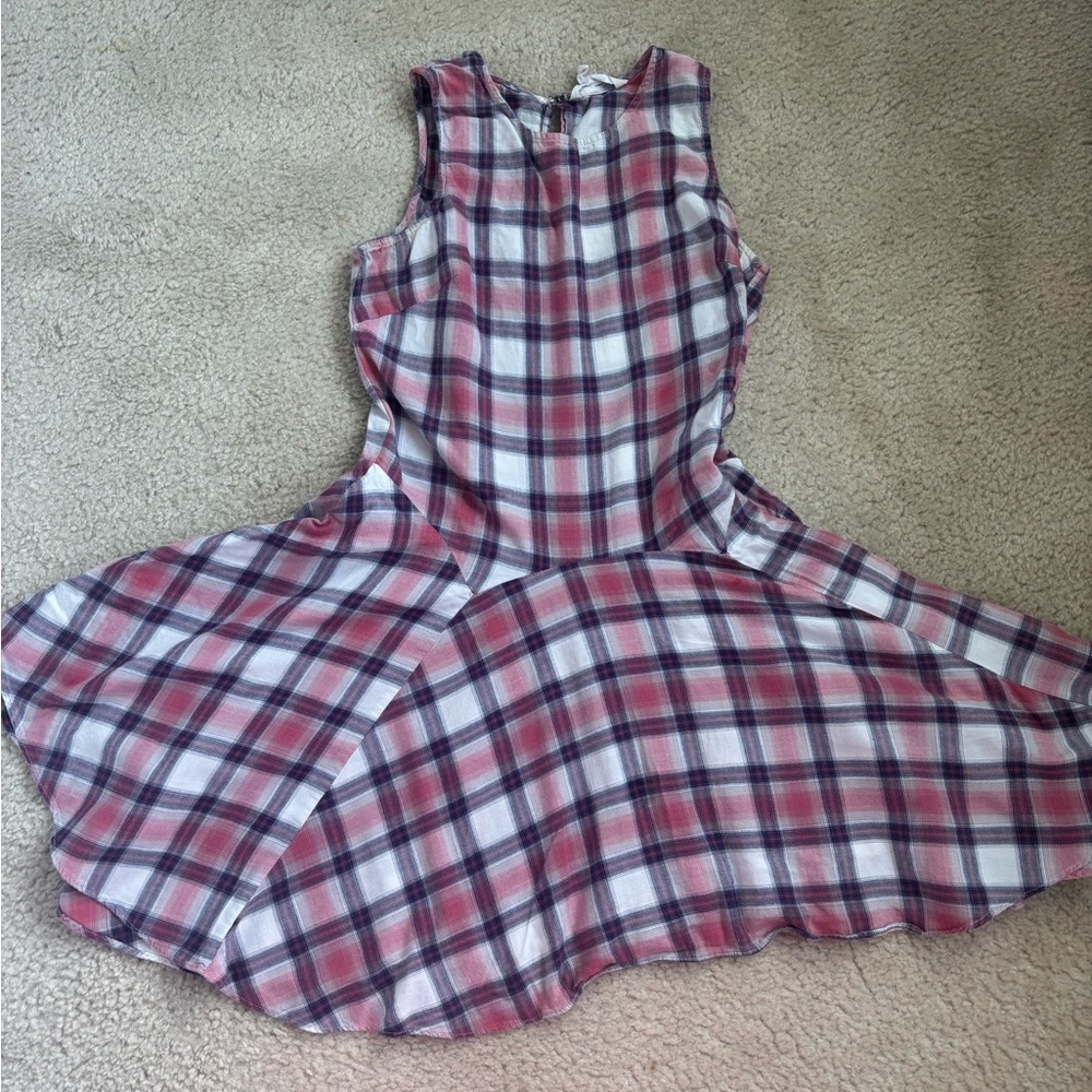 BCBGeneration Pink and White Sleeveless A-Line Sundress